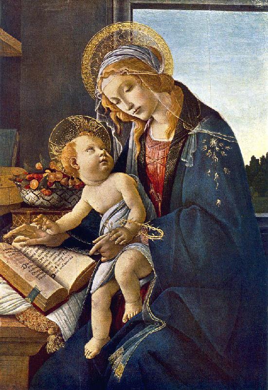 BOTTICELLI, Sandro Madonna with the Child (Madonna with the Book)  vg France oil painting art